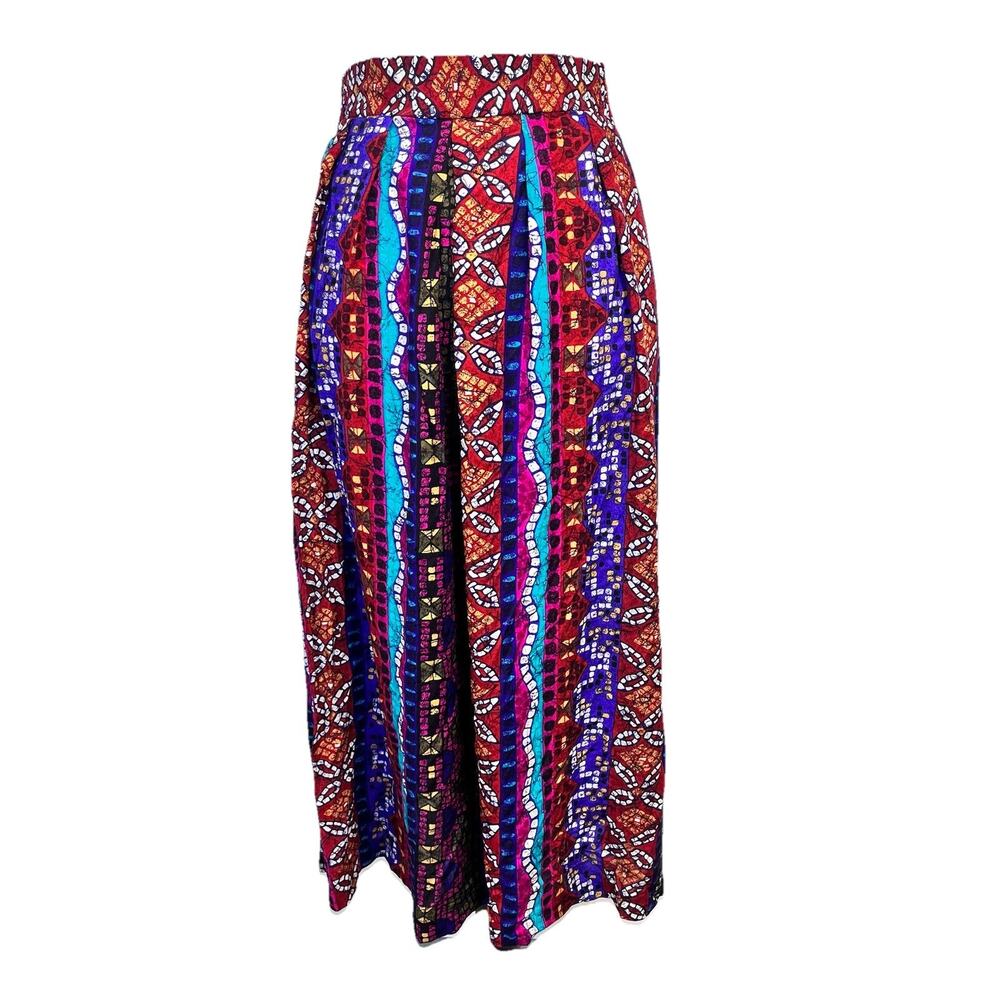 Vintage Maggie McNaughton Skirt Plus size 18W Red Pink Purple Long Boho Peasant